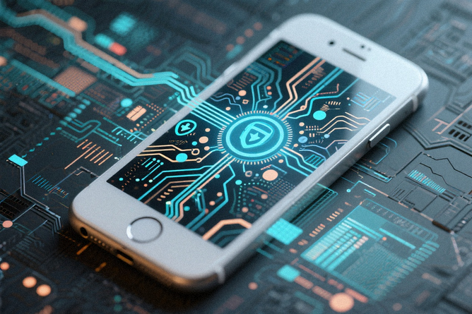 Illustration of local data processing on an iPhone