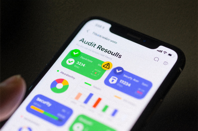 ShieldCheck app displaying audit results and recommendations