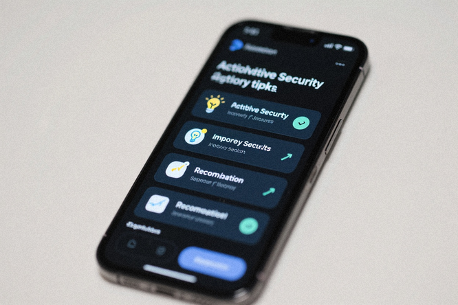 ShieldCheck app showing actionable security tips